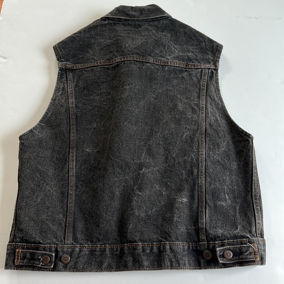 Vintage Wrangler Hero vest KEN BARBIECORE faded black denim 44 - Picture 5 of 10